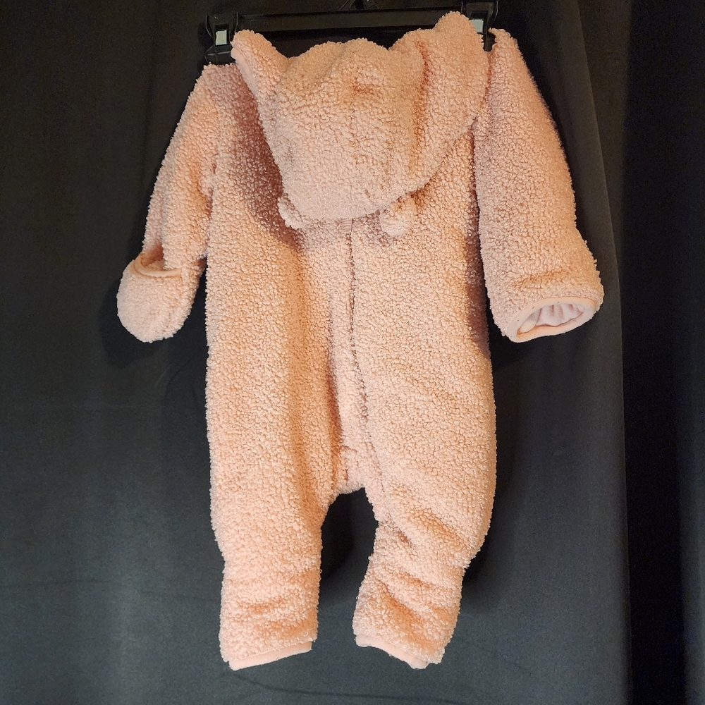Wonder Nation Pink Fleece Teddy 6-9 Months Zip Up Onesie